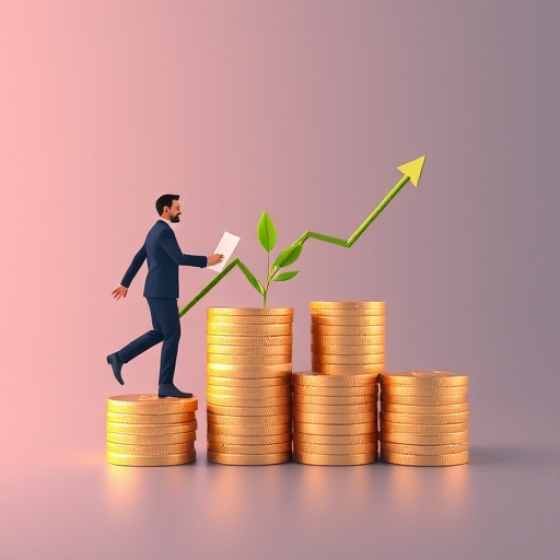 A financial leverage concept illustration