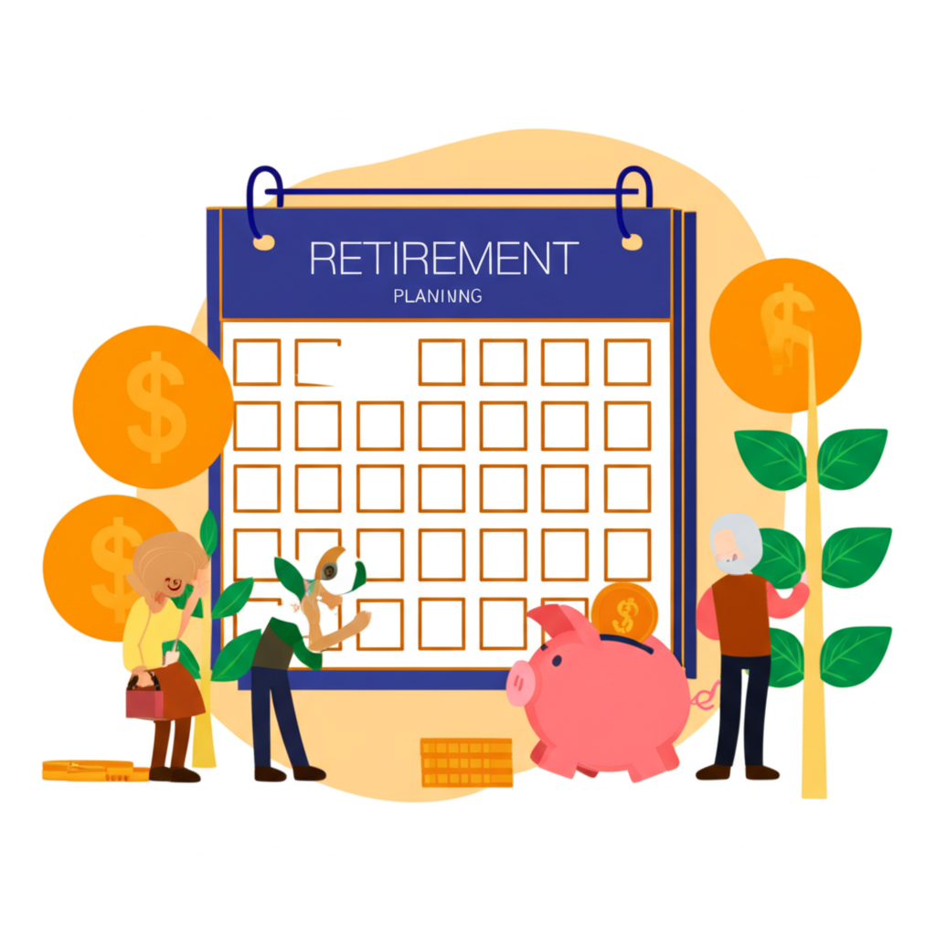 概念圖展示股票憑證、金幣和成堆的貨幣等各種金融資產匯入一個成長的財富之樹，背景有經濟圖表，象徵財富累積與長期投資增長。