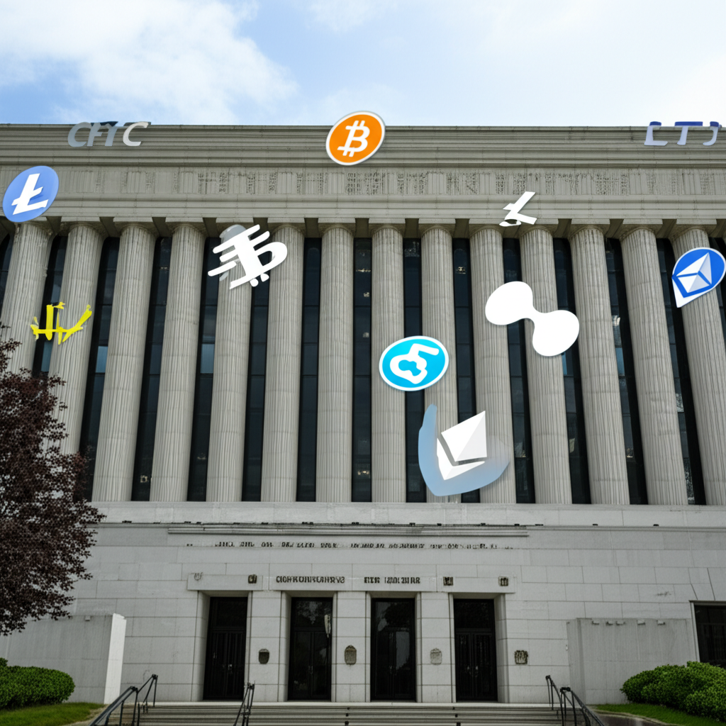 金融監管機構內部衝突與動盪的詳細插畫。