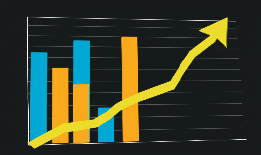 Financial bonds, growth chart, illustration