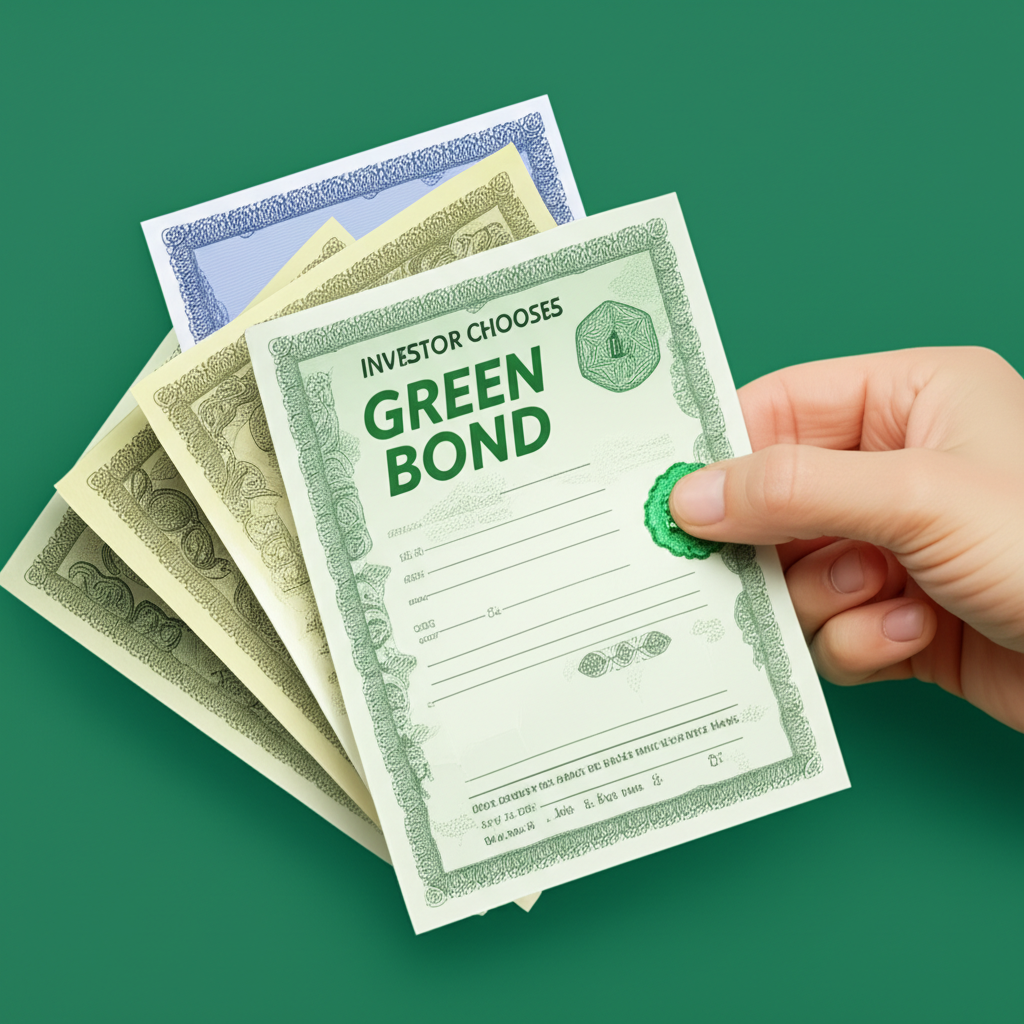 Investor chooses green bond, safe path.