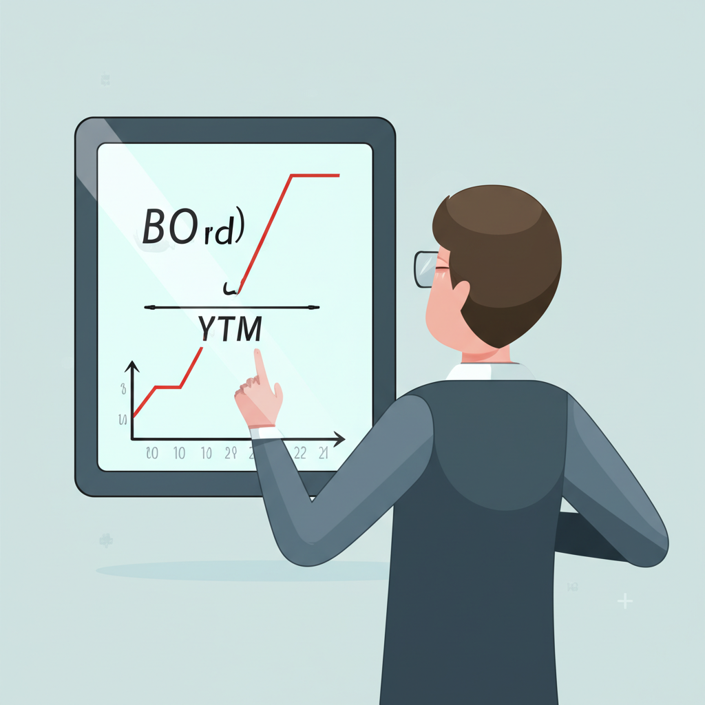 投資者分析債券 YTM 公式與圖表,插圖風格