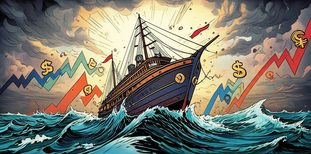 台灣在動盪金融環境中航行的圖示