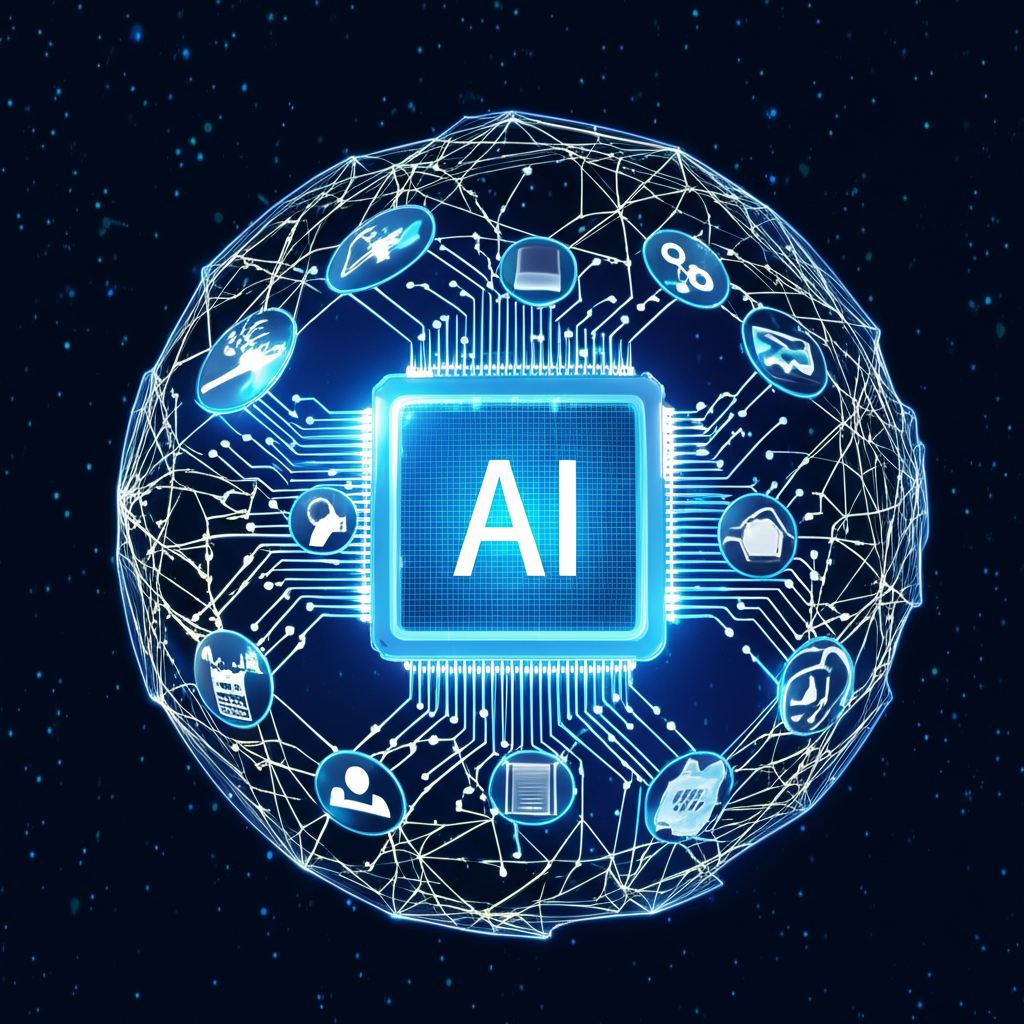 科技巨頭、AI、全球市場插圖