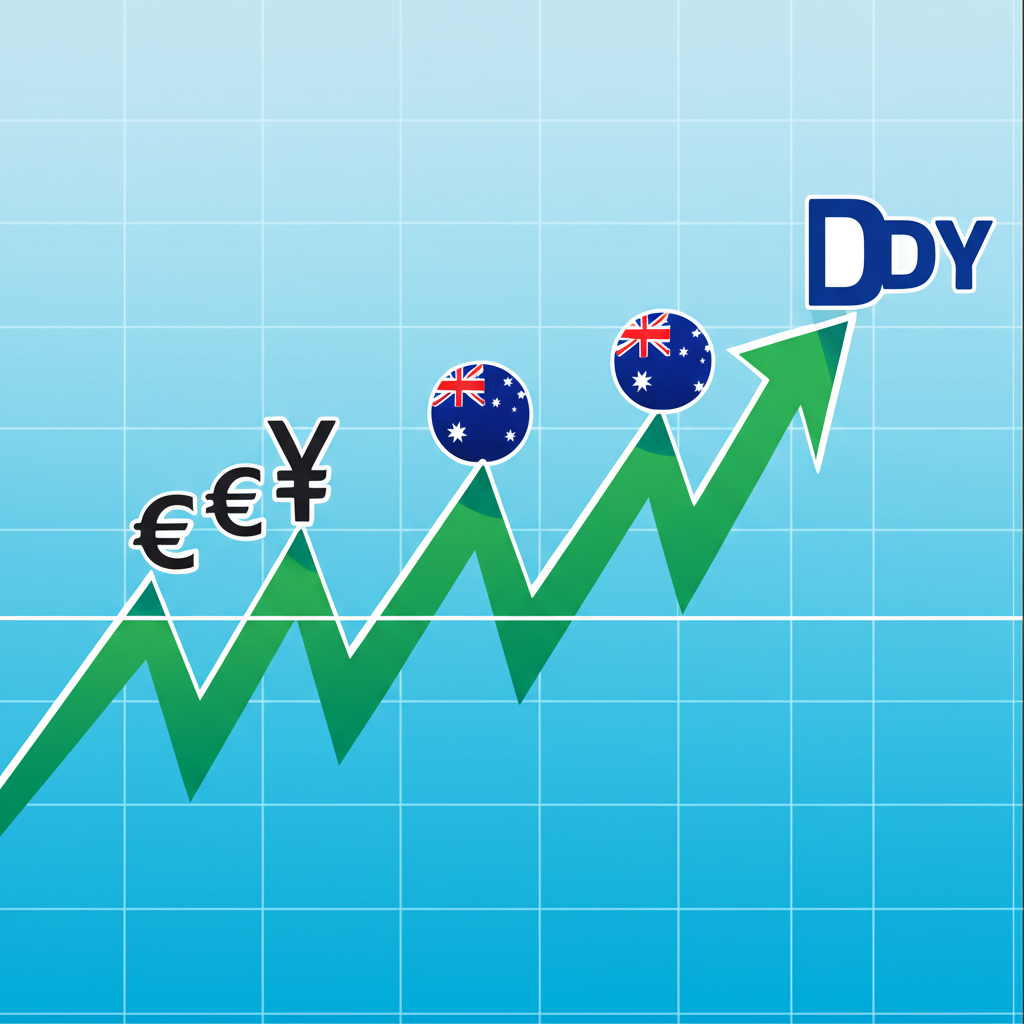 Illustration of DXY chart with global currencies