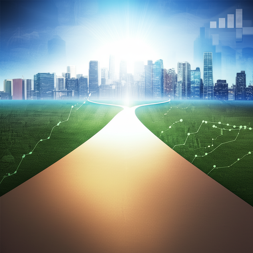 Financial future, wealth path, illustration