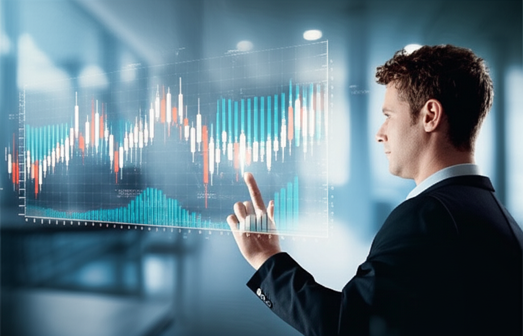 Investor analyzing future market
