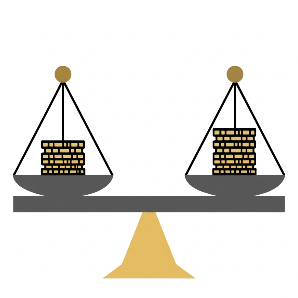stock bond balance illustration