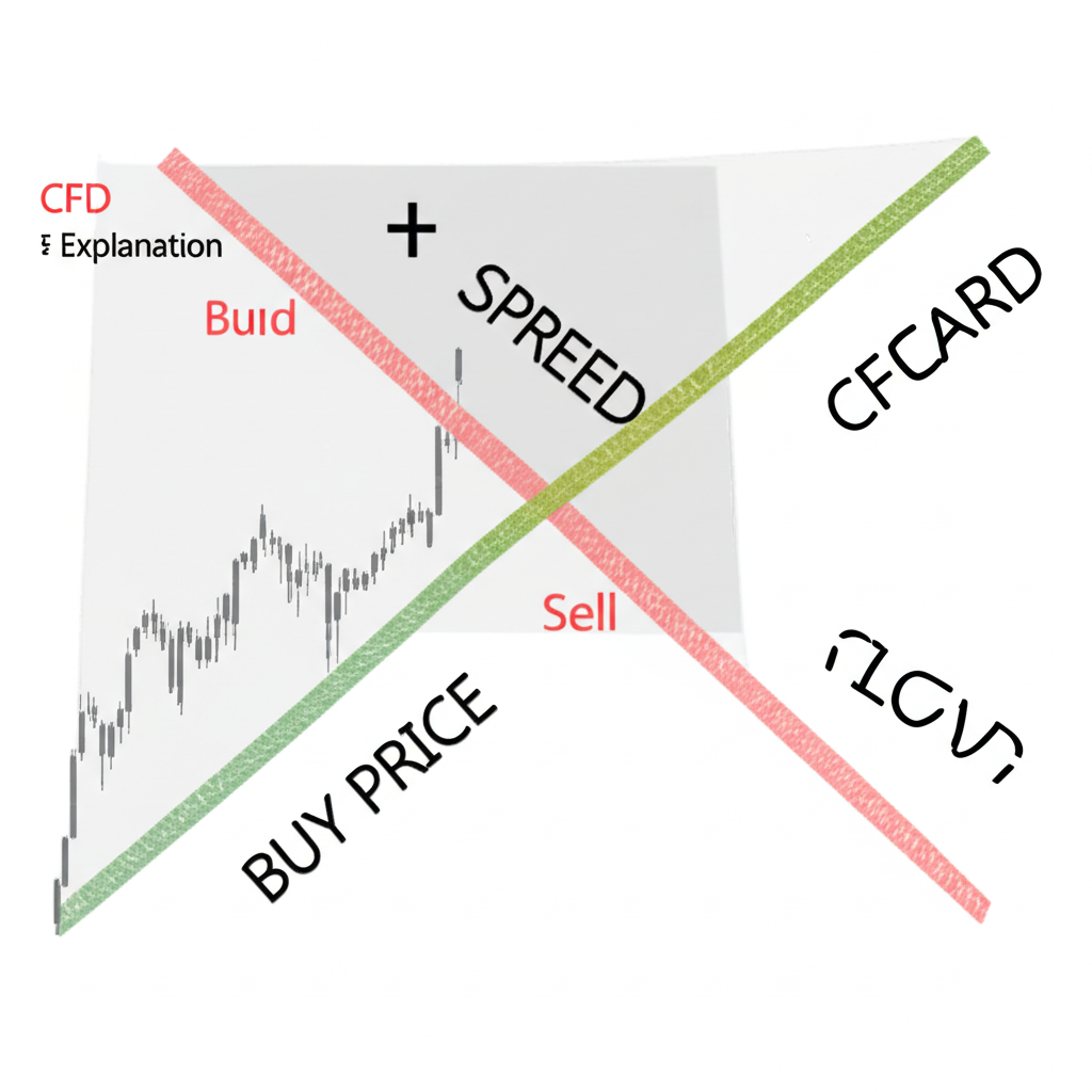 CFD點差說明示意圖,圖解買賣價差與交易成本關係
