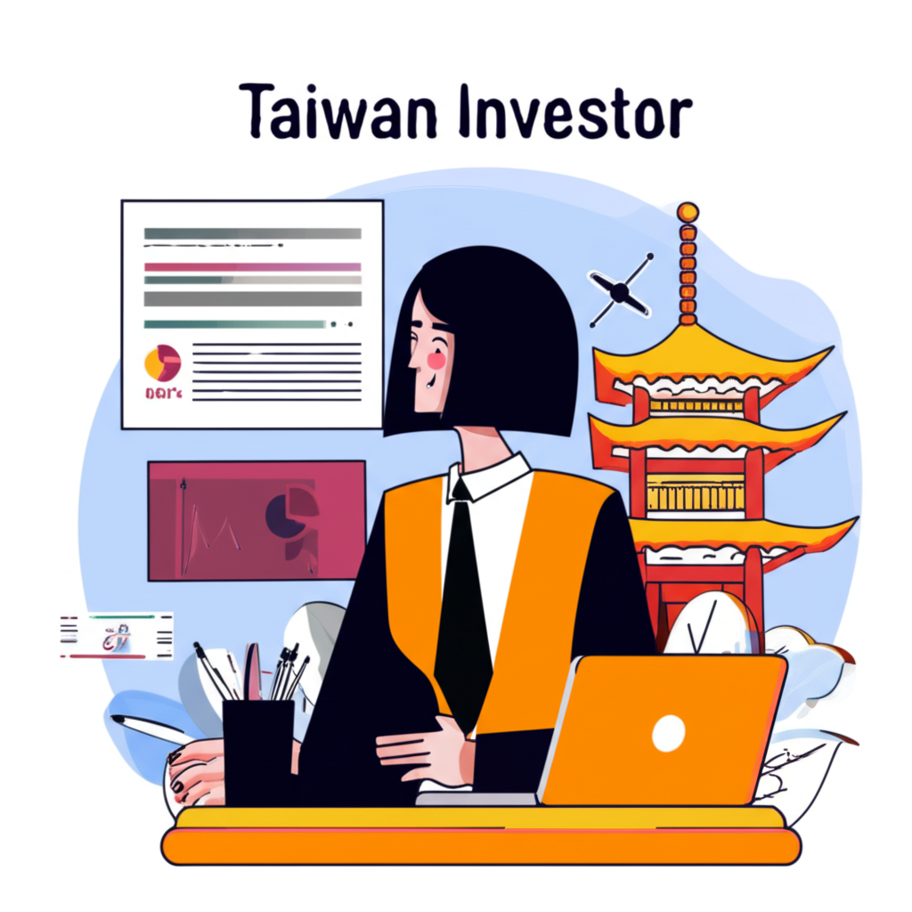 Taiwan investor choosing finance, illustration