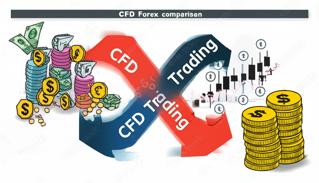 CFD與外匯交易比較示意圖