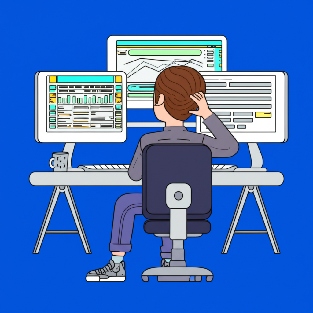 Trader managing forex risk, illustration