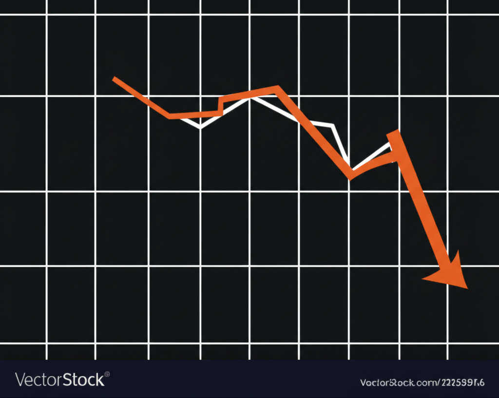 Illustration of falling bond market