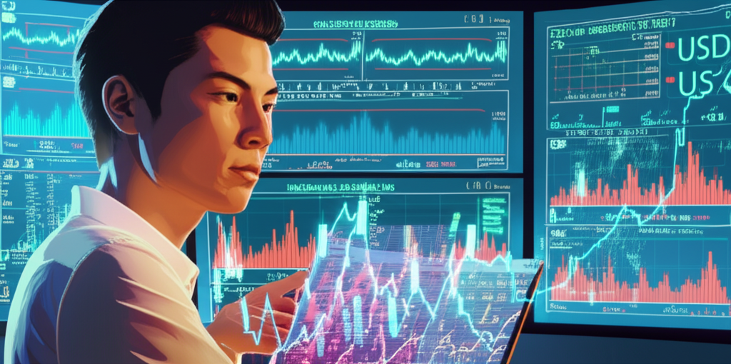 投資者分析美元走勢圖表