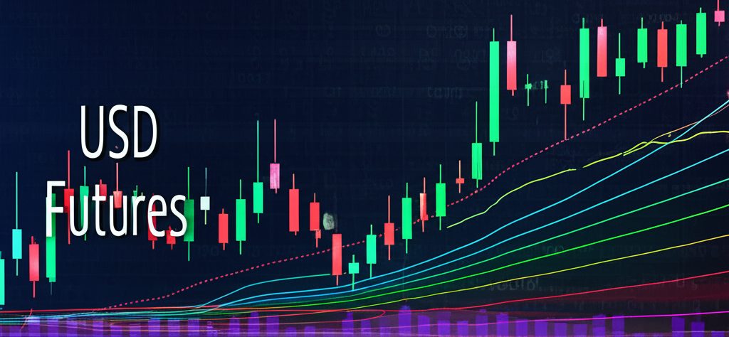 USD futures trading analysis, illustration.