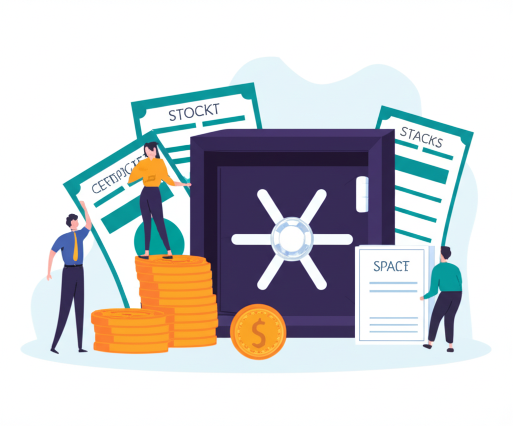 Investors secure assets, illustration